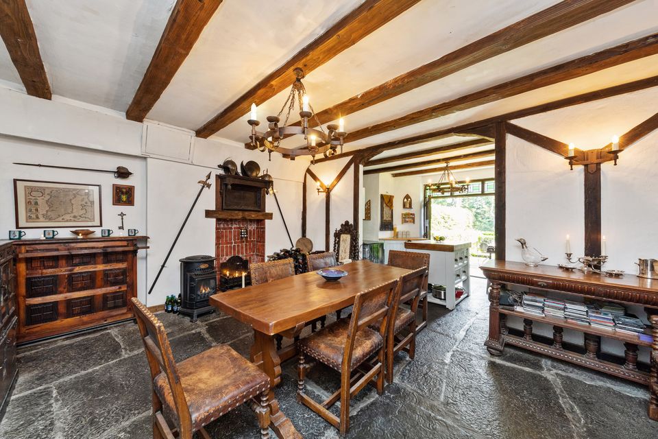 The main dining area at 3 Glanmore Castle, Devil’s Glen, Ashford, Co Wicklow